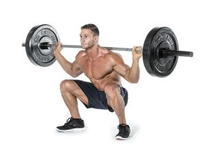 Barbell Squat behind neck for men