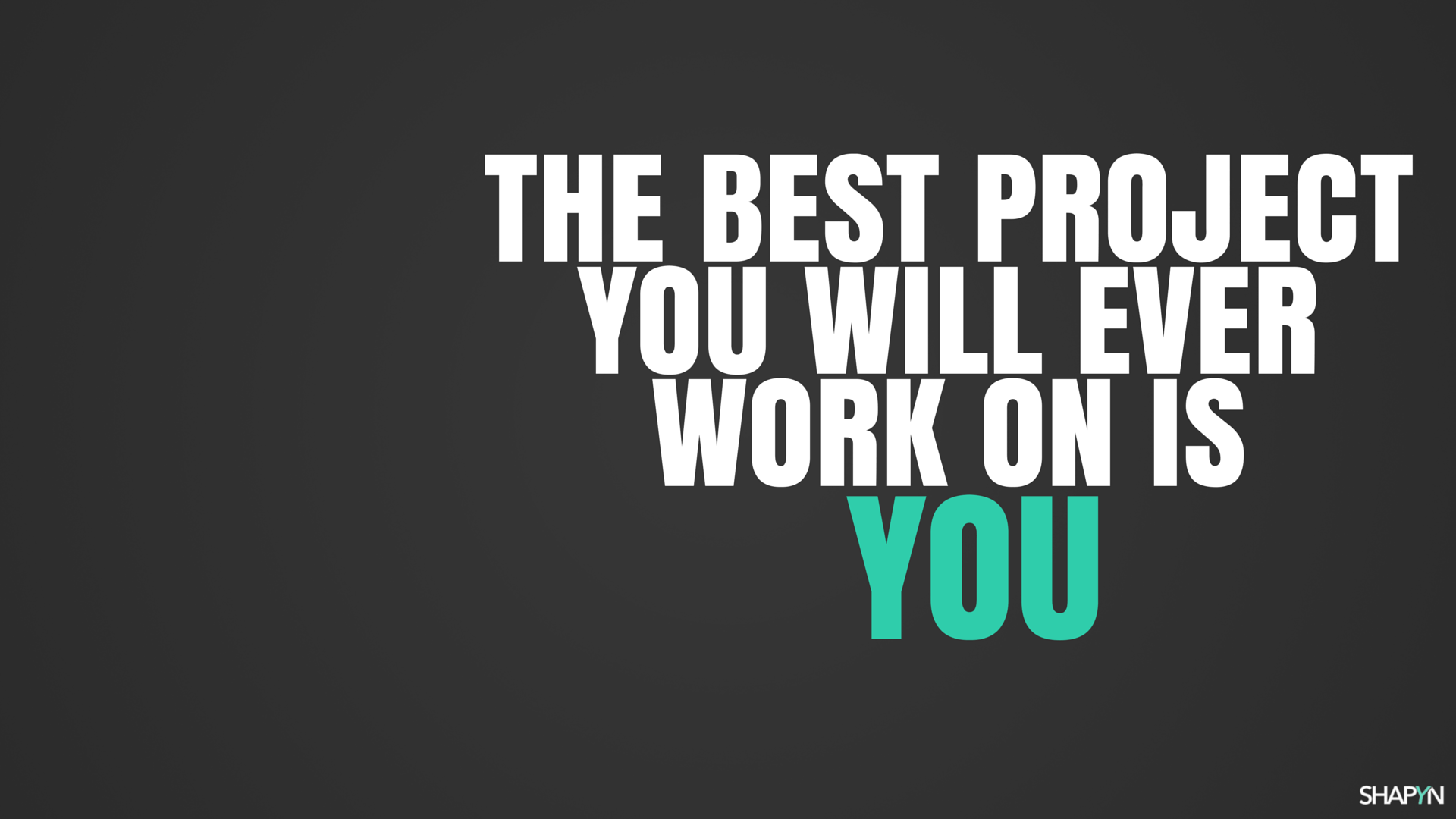 The best project you will ever work on is you