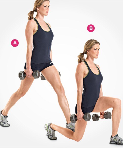 Lunges with weights